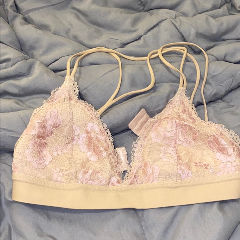 Urban Outfitters Lace Triangle Bralette Nude Pink